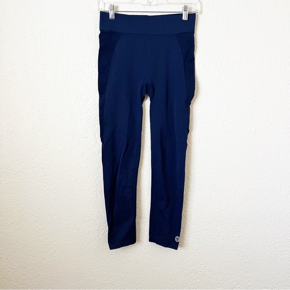 Tory Burch Sport Navy Blue Seamless High Waisted 7/8 leggings - Picture 2 of 7